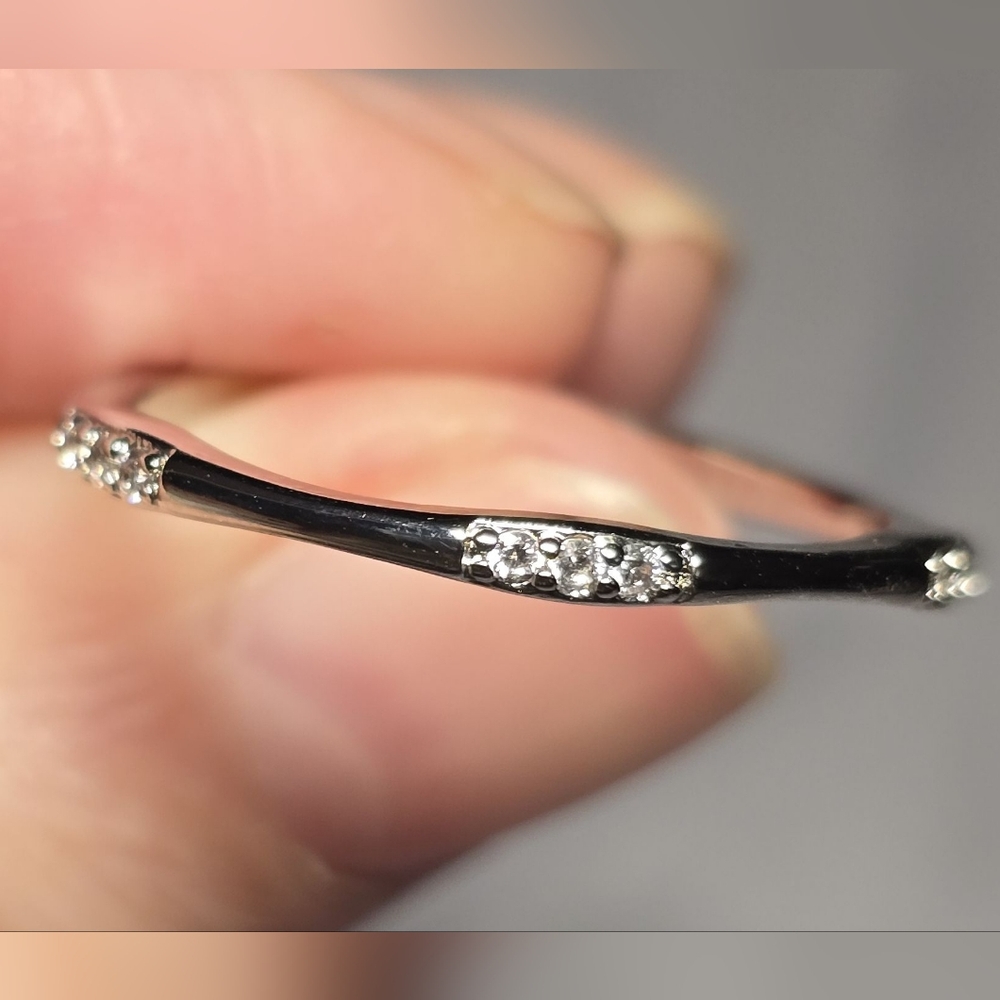 Elegant Silver Ring with Gem Accents